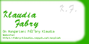 klaudia fabry business card